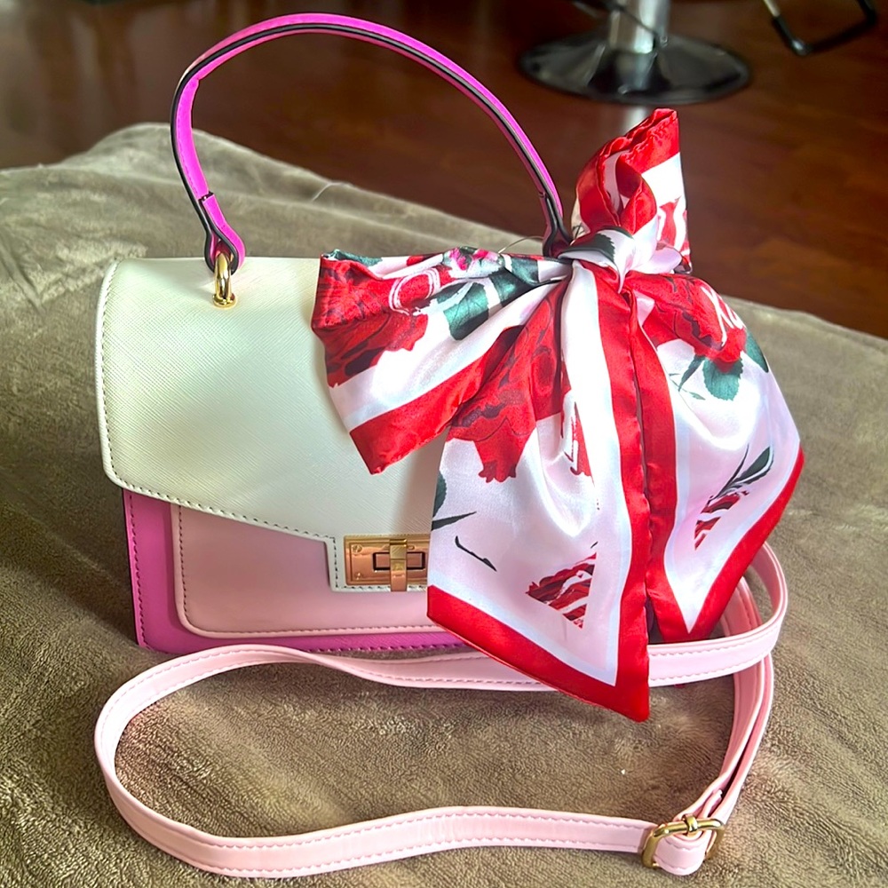 Pink and white Bag